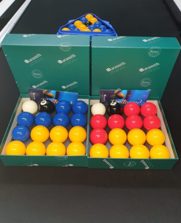 Aramith 2″ Pool Balls Deluxe Blue & yellow Mancave