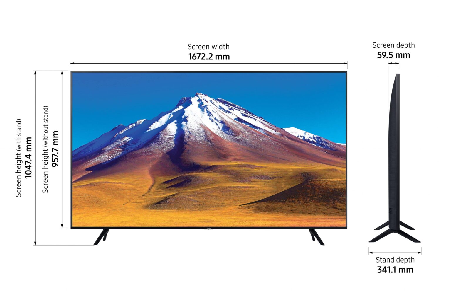 Samsung TU7020 70 Inch Crystal UHD 4K HDR Smart TV | Black – Mancave